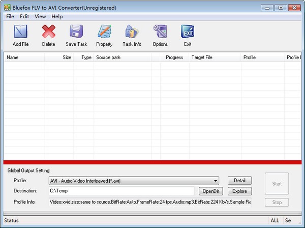Bluefox  FLV  to  AVI  Converter(视频转换器)